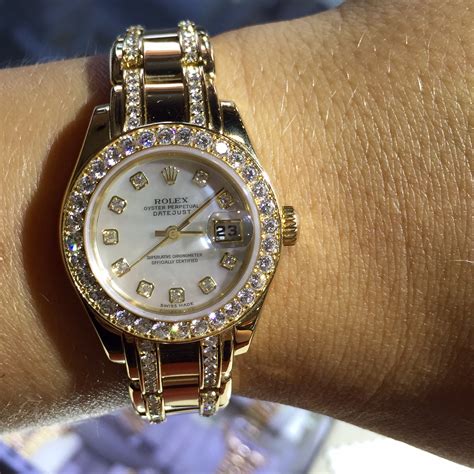 diamond rolex women watches|woman Rolex with diamonds.